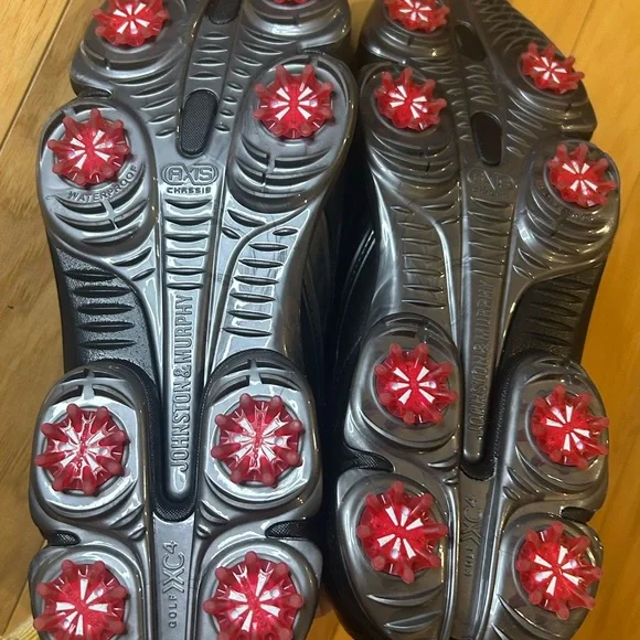 Johnston & Murphy Waterproof Golf XC4 GT2 Luxe-Throat Black Leather Men’s Shoes - Picture 12 of 15